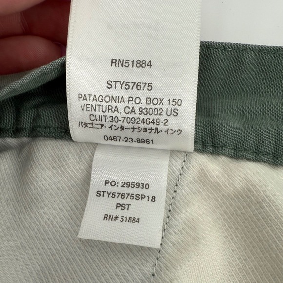Patagonia Men All Wear Organic Cotton Chino Shorts Sz 28 Green Outdoor Worn Wear - Picture 11 of 11